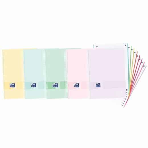 OXFORD CUADERNO LIVE&GO EUROPEANBOOK 8 MICROPEERFORADO 160H A4+ 5X5 TAPA DE PLÁSTICO C/SURTIDOS PASTEL