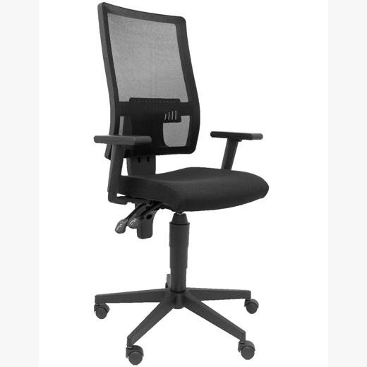 PIQUERAS Y CRESPO SILLA POVEDILLA GIRATORIA CP BRAZOS/R RESPALDO DE MALLA NEGRO Y ASIENTO BALI NEGRO