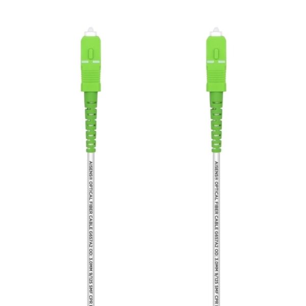 AISENS CABLE FIBRA ÓPTICA LATIGUILLO G657A2 3.0 9/125 SMF SIMPLEX CPR DCA LSZH,SC/APC-SC/APC, BLANCO 1.0M