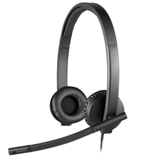 LOGITECH AURICULAR BIAURAL ESTEREO CON MICRÓFONO, USB - H570E