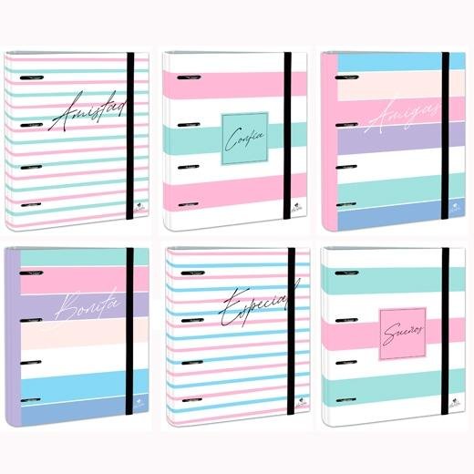 MARIOLA CARPETA ANILLAS MIXTAS 4X40MM CARPEBLOCK C/RECAMBIO 100H C/GOMA CARTÓN FORRADO DISEÑOS SURTIDOS