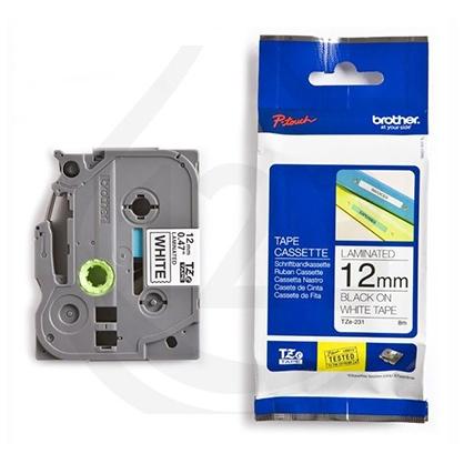 BROTHER CINTA ROTULADORA LAMINADA SUPER ADHESIVA TEXTO NEGRO SOBRE TRANSPARENTE - 12MMX8M