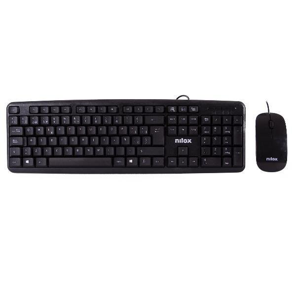 NILOX COMBO TECLADO + RATÓN FLAT CABLE USB NEGRO
