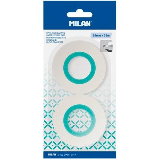 MILAN CINTA ADHESIVA INVISIBLE MATE ROLLO 19MM X 33M BLÍSTER 2 UD