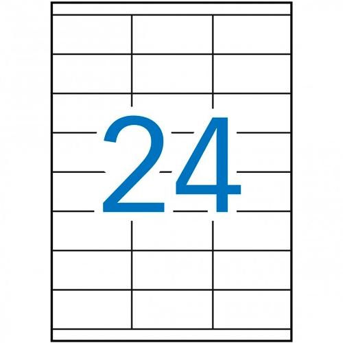 APLI ETIQUETAS ADHESIVAS 70X36MM INKJET/LÁSER C/RECTOS 24 X 100H BLANCO