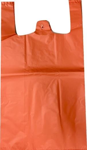 BOLSA DE ASA ANÓNIMA 42X53CM 50 MICRAS 70% RECICLADO NARANJA PAQUETE 1KG