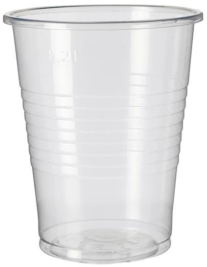 VASO AGUA 200ML PP TRANSPARENTE -PAQUETE 100U-