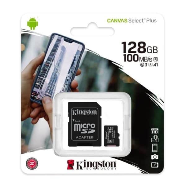 KINGSTON TARJETA DE MEMORIA MICRO SDHC CANVAS SELECT 128GB C/ADAPTADOR