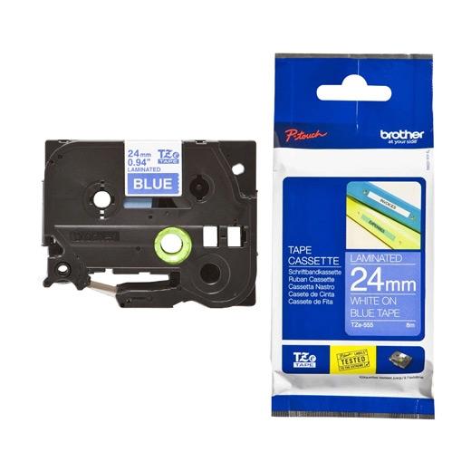 BROTHER CINTA ROTULADORA LAMINADA TEXTO BLANCO SOBRE AZUL - 24MMX8M