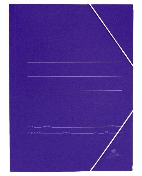 MARIOLA CARPETA CARTÓN BÁSICA 500GR CUARTO C/GOMAS SOLAPA 24X19CM CARTÓN MATE AZUL