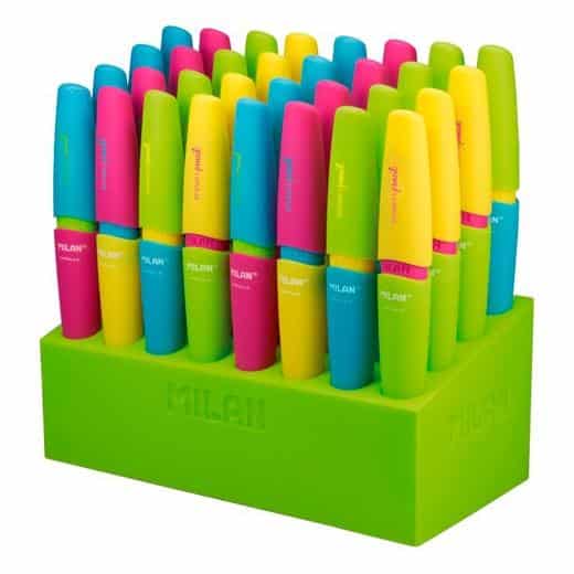 MILAN PORTAMINAS CAPSULE MIX 0,7MM 2B EXPOSITOR 32 C/SURTIDOS