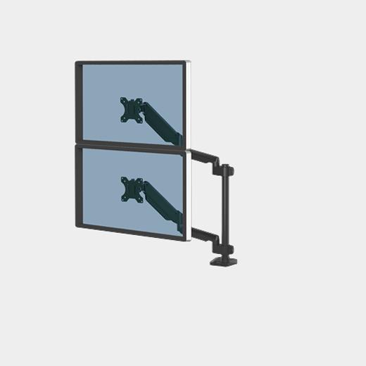 FELLOWES BRAZO PARA MONITOR DOBLE VERTICAL PLATINUM SERIES TM NEGRO