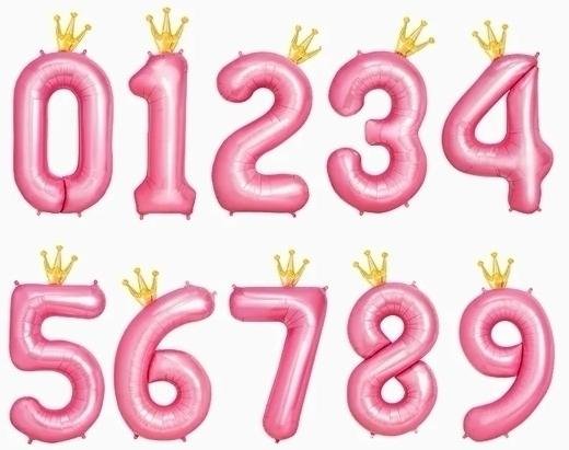 OH YEAH GLOBO POLIAMIDA Nº8 CON CORONA 115CM ROSA PASTEL Y ORO