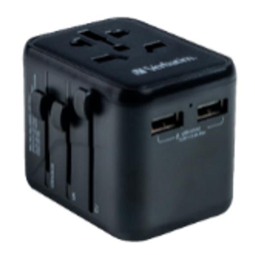 VERBATIM UTA-01 ADAPTADOR UNIVERSAL DE VIAJE CON 2 PUERTOS USB-A