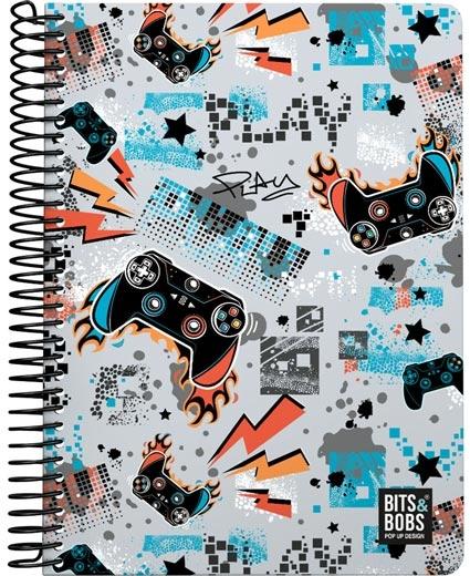GRAFOPLÁS CUADERNO PL3 80H CUARTO 90GR 4X4MM 5 BANDAS COLOR TAPA PP BITS&BOBS 23 PLAY