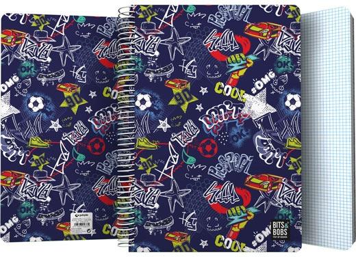 GRAFOPLÁS CUADERNO SR3 80H FOLIO 90GR 4X4MM 5 BANDAS COLOR TAPA PP BITS&BOBS STAR