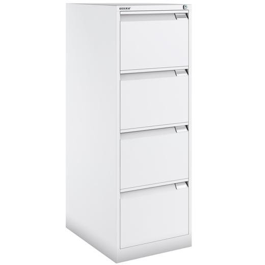 BISLEY ARCHIVADOR METÁLICO BS1643 PREMIUM 4 CAJONES FOLIO CARPETAS COLGANTES MULTIFORMATO FONDO 62CM BLANCO