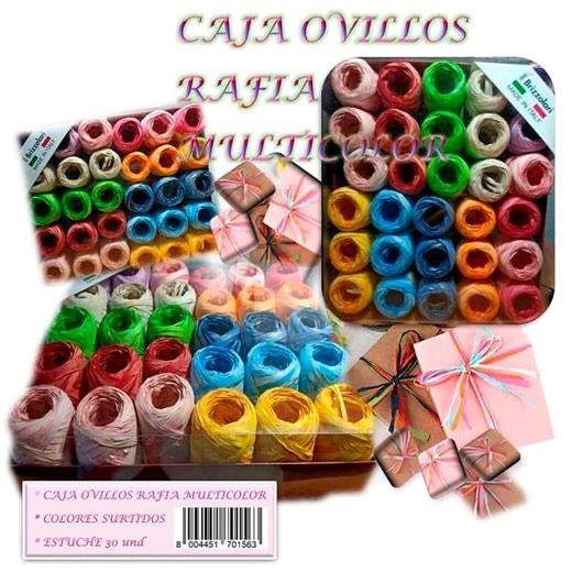 DM OVILLOS RAFIA CAJA 30 UD MULTICOLOR