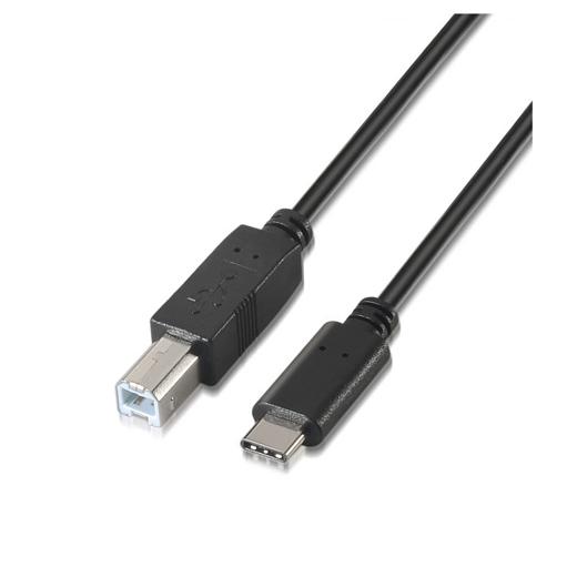 AISENS CABLE USB 2.0 IMPRESORA 3A TIPO USB-C/M - B/M NEGRO 1,0M