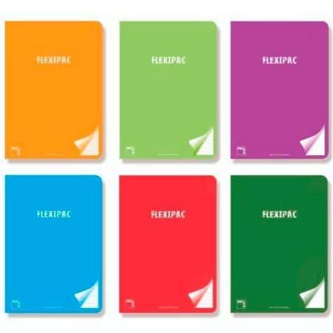 PACSA LIBRETA FLEXIPAC A4 48H 90GR 8X8 TAPAS PP TRANSLÚCIDO FLEXIBLE PACK 6 C/SURTIDOS