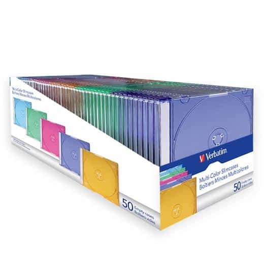 VERBATIM FUNDA DVD EXTRAFINA MULTICOLOR CAJA 50 UD