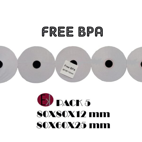 EKRIT ROLLO TÉRMICO SIN BPA 80X80X12MM 57GRS CAJA COMPLETA -50UD-