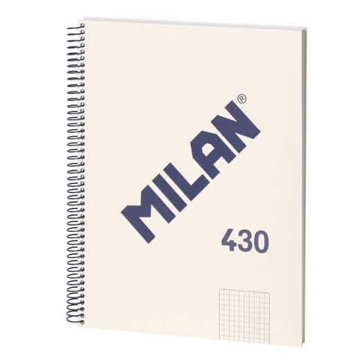 MILAN LIBRETA CON ESPIRAL A4 80H PAPEL 95GR CUADRICULADO 5X5MM SERIE 1918 BEIGE
