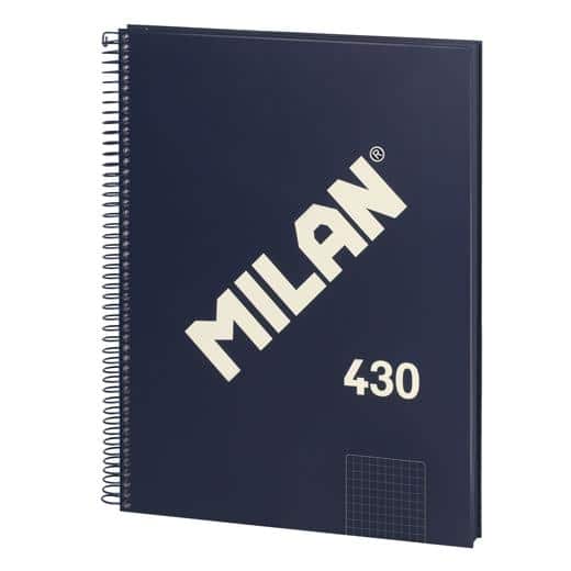 MILAN LIBRETA CON ESPIRAL A4 80H PAPEL 95GR CUADRICULADO 5X5MM SERIE 1918 AZUL