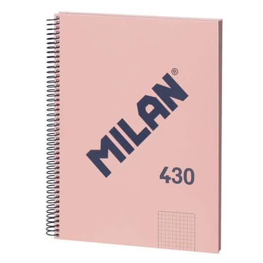 MILAN LIBRETA CON ESPIRAL A4 80H PAPEL 95GR CUADRICULADO 5X5MM SERIE 1918 ROSA