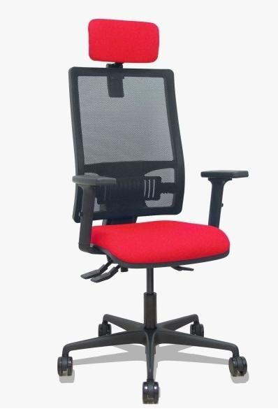 PIQUERAS Y CRESPO SILLA BORMATE SINCRO CABECERO/R SOPORTE LUMBAR B/REGULABLES RESPALDO MALLA ASIENTO BALI ROJO