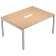 ARTEXPORT MESA DE REUNIONES 160X120X72,5CM CON ACCESO SUPERIOR PARA CABLES PATAS METÁLICAS 50X50MM TABLERO 25MM ROBLE