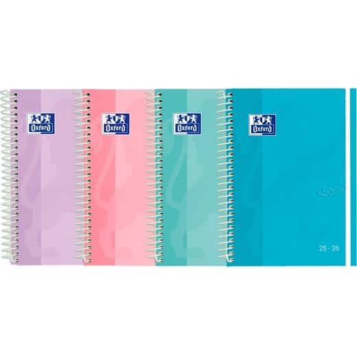 OXFORD AGENDA ESCOLAR TOUCH PASTEL ESPIRAL 4º SV T/EXTRADURA C/SURTIDOS 2025-2026 CASTELLANO