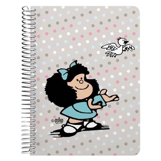 GRAFOPLÁS CUADERNO ESPIRAL 4º 80H 4X4 90GR TAPA PP MAFALDA BIRD