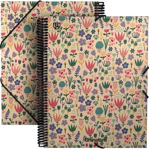 GRAFOPLÁS CARPETA FUNDAS ESPIRAL A4 40F CIERRE C/GOMA KRAFT Y CARTÓN RECICLADO UNINATURE HOLANDA