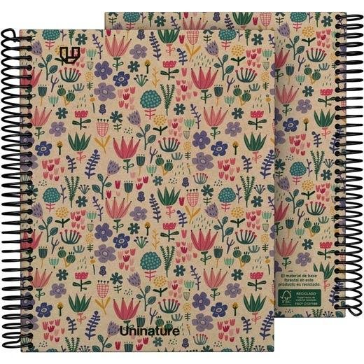 GRAFOPLÁS CUADERNO ESPIRAL A5 80H 4X4 90GR KRAFT Y CARTÓN RECICLADO UNINATURE HOLANDA
