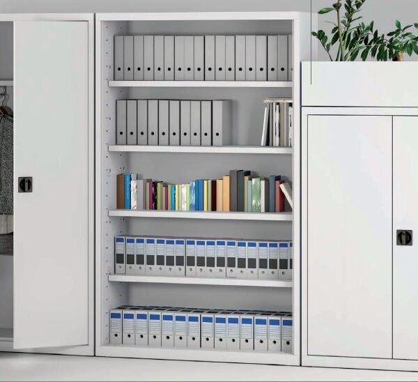 ARMARIO ALTO GRIS PUERTAS BATIENTES 198X120X45 4B