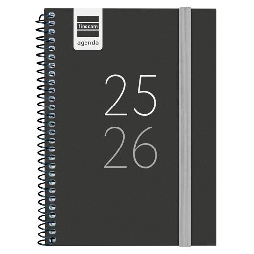 FINOCAM AGENDA SECUNDARIA PARA ESTUDIANTES ESPIRAL 8º SVH NEGRO 2025-2026
