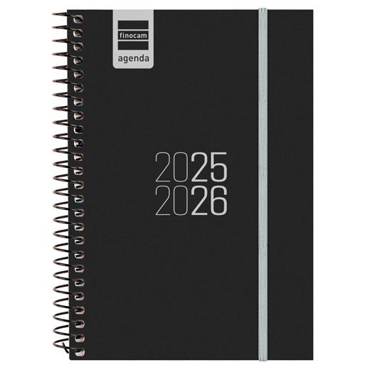 FINOCAM AGENDA PARA ESTUDIANTES ESPIRAL E8 - 120X171MM SVH NEGRO 2025-2026