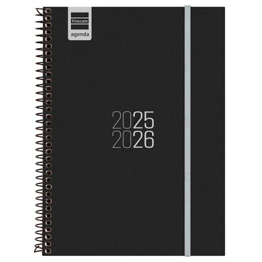 FINOCAM AGENDA PARA ESTUDIANTES ESPIRAL E10 - 155X212MM SVH NEGRO 2025-2026