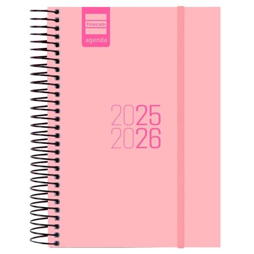 FINOCAM AGENDA PARA ESTUDIANTES ESPIRAL E8 - 120X171MM 1DP ROSA 2025-2026
