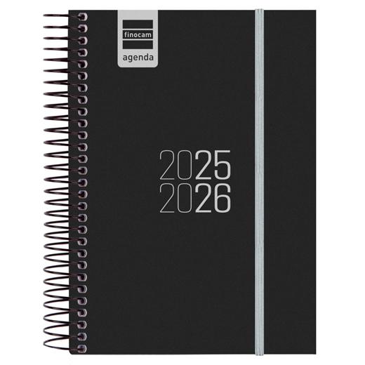 FINOCAM AGENDA PARA ESTUDIANTES ESPIRAL E8 - 120X171MM 1DP NEGRO 2025-2026