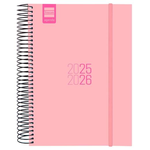 FINOCAM AGENDA PARA ESTUDIANTES ESPIRAL E10 - 155X212MM 1DP ROSA 2025-2026