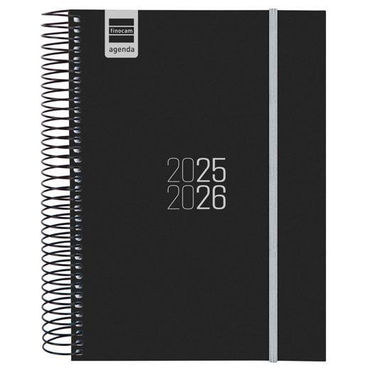 FINOCAM AGENDA PARA ESTUDIANTES ESPIRAL E10 - 155X212MM 1DP NEGRO 2025-2026