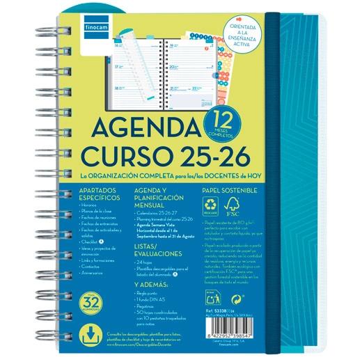 FINOCAM AGENDA DOCENTE MAGISTRAL PERSONALIZABLE ESPIRAL DOBLE 4º SVH AZUL 2025-2026