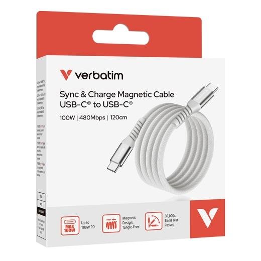 VERBATIM CABLE MAGNETICO TIPO USB-C/M - USB-C/M GRIS 1,20 M