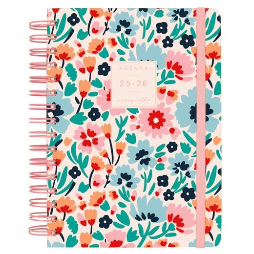 FINOCAM AGENDA MONIQUILLA ESPIRAL DOBLE E10 - 155X212MM 1DP TAPA DURA DALIA 2025-2026