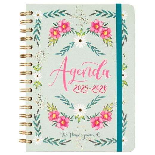 FINOCAM AGENDA THE FLOWER JOURNAL ESPIRAL DOBLE E10 - 155X212MM SVH TAPA DURA VERDE 2025-2026