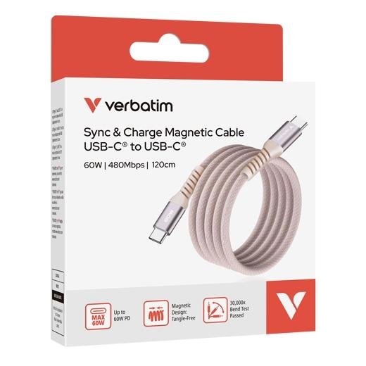 VERBATIM CABLE MAGNETICO TIPO USB-C/M - USB-C/M ROSA 1,20 M