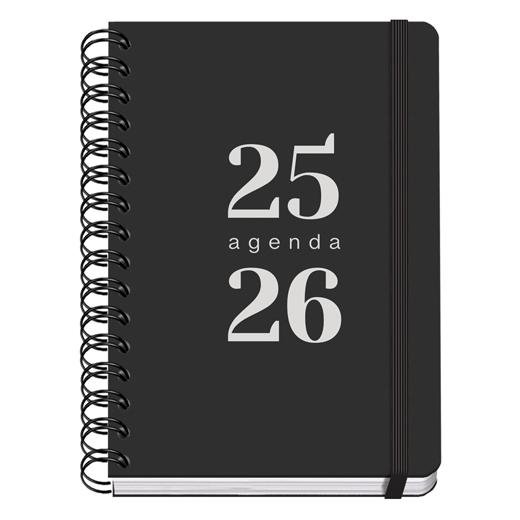 DOHE AGENDA ESCOLAR GRAMMAR A5 ESPIRAL DOBLE DP TAPA PP NEGRO 2025-2026