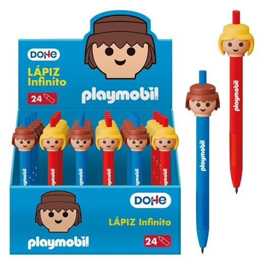 DOHE LÁPIZ INFINITO CON CUERPO DE PLÁSTICO Y GRIP DE CAUCHO SURTIDO EXPOSITOR 24 UD